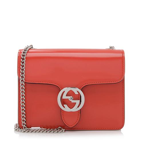 Gucci Polished Leather Interlocking Shoulder Bag