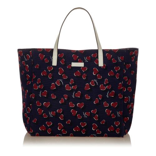 Gucci Printed Canvas Tote Bag