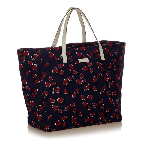 Gucci Printed Canvas Tote Bag