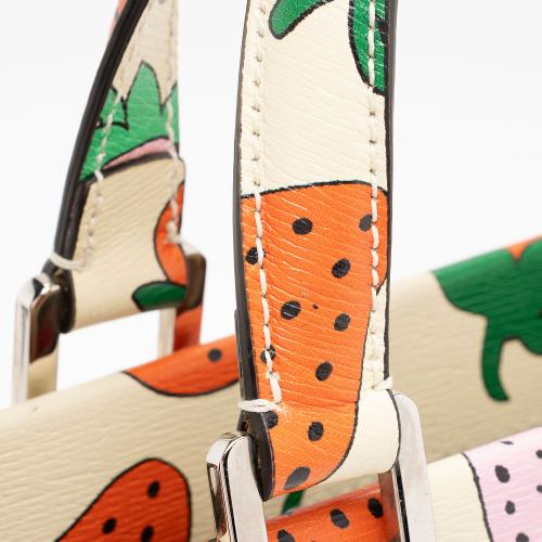 Gucci Printed Leather Strawberry Zumi Medium Tote