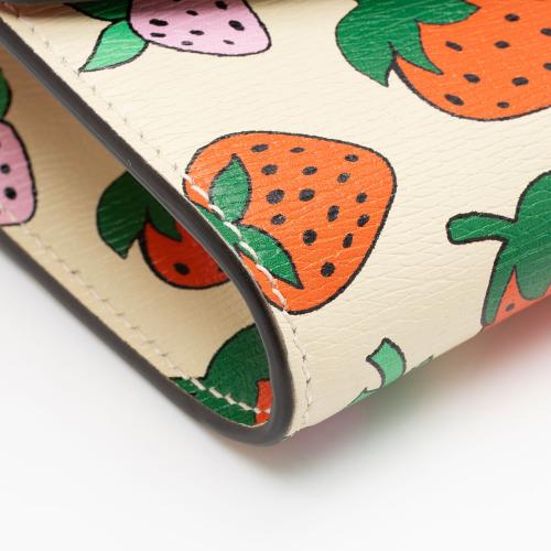 Gucci Printed Leather Strawberry Zumi Mini Shoulder Bag