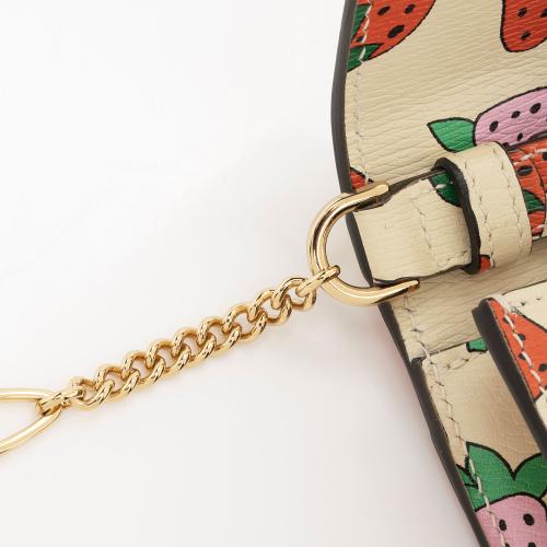 Gucci Printed Leather Strawberry Zumi Mini Shoulder Bag