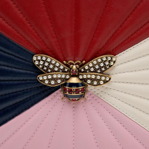 Gucci Quilted Leather Queen Margaret Bee Zip Clutch