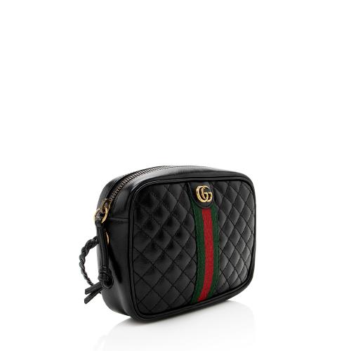 Gucci Quilted Leather Web Trapuntata Mini Shoulder Bag