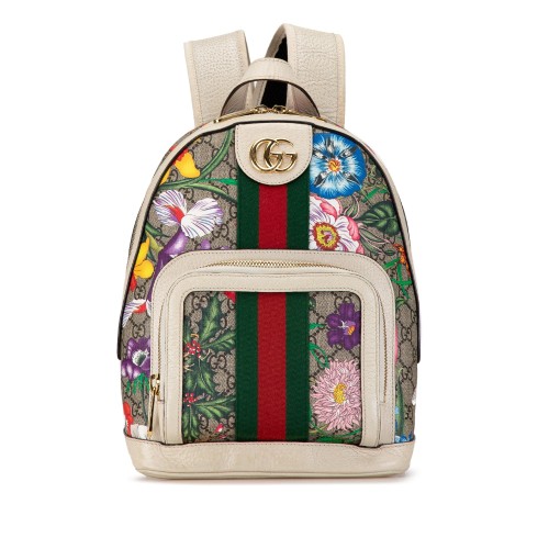 Gucci Small GG Supreme Flora Ophidia Backpack