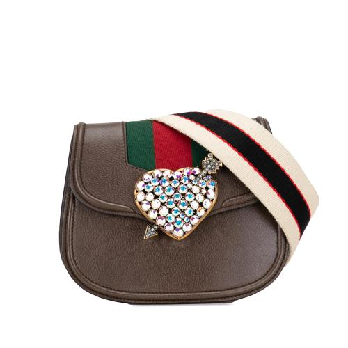 Gucci Small Linea Totem Crystal Heart Crossbody