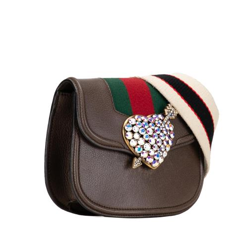 Gucci Small Linea Totem Crystal Heart Crossbody