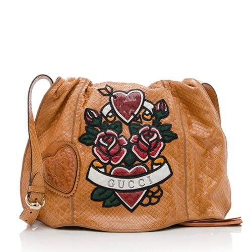 Gucci Snakeskin Tattoo Heart Tribeca Medium Messenger