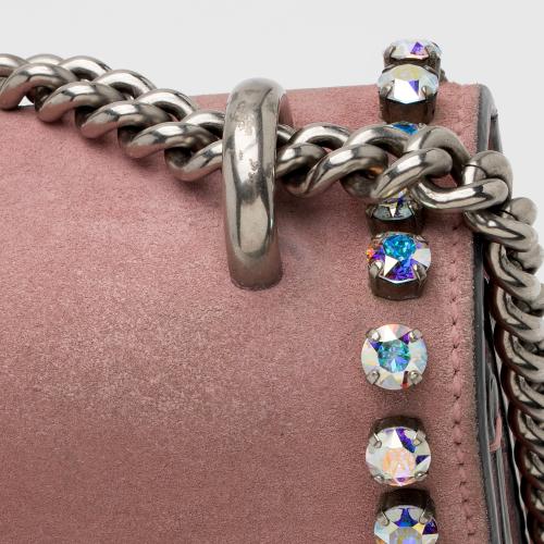 Gucci Suede Crystal Dionysus Small Shoulder Bag