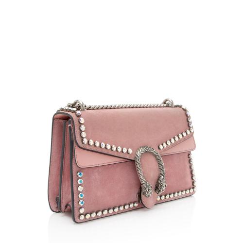 Gucci Suede Crystal Dionysus Small Shoulder Bag