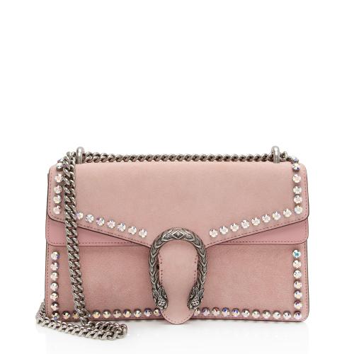 Gucci Suede Crystal Dionysus Small Shoulder Bag