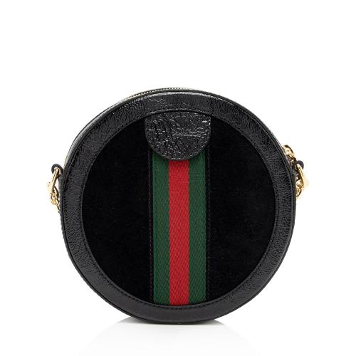 Gucci Suede Ophidia Round Mini Shoulder Bag