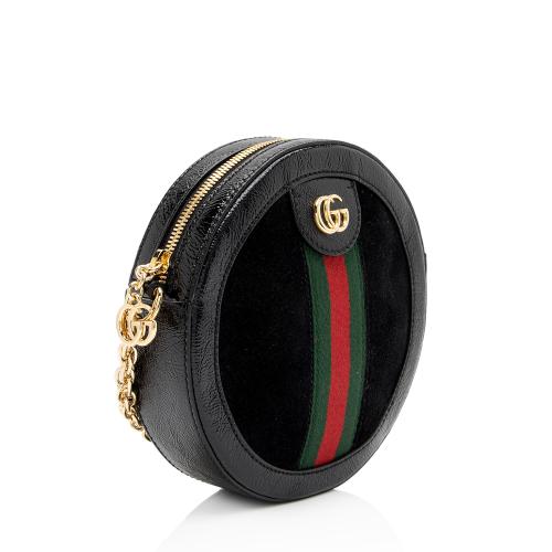 Gucci Suede Ophidia Round Mini Shoulder Bag