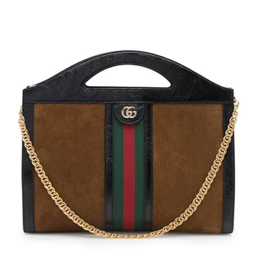 Gucci Suede Ophidia Top Handle Medium Shoulder Bag