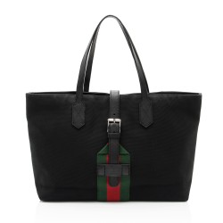 Gucci Techno Canvas Web Buckle Large Tote