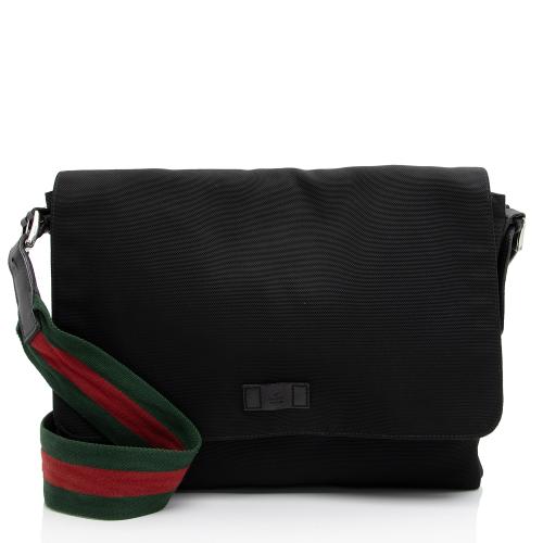 Gucci Techno Canvas Web Strap Flap Messenger