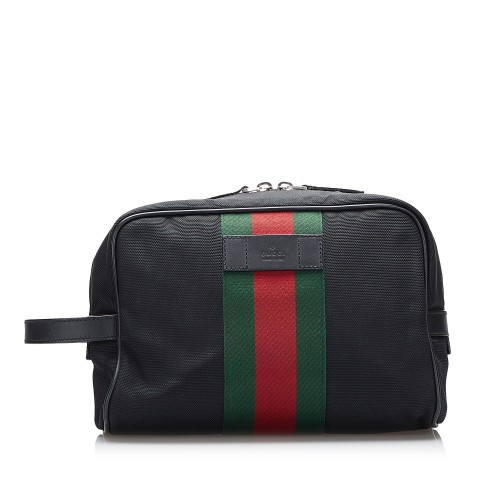 Gucci Techno Web Canvas Clutch