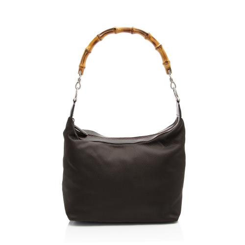 Gucci Vintage Nylon Bamboo Hobo