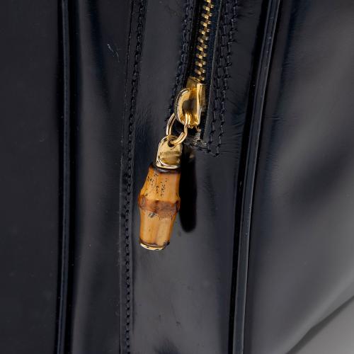 Gucci Vintage Patent Leather Bamboo Sling Backpack