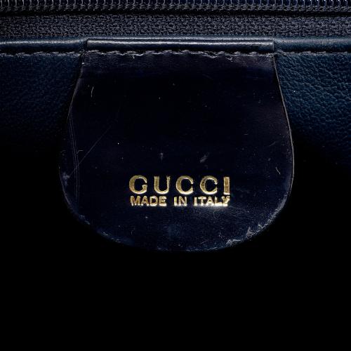 Gucci Vintage Patent Leather Bamboo Sling Backpack