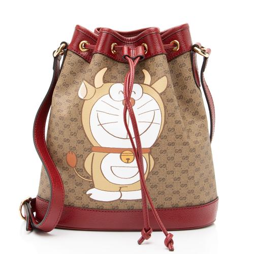 Gucci x Doraemon Micro GG Canvas Mini Bucket Bag