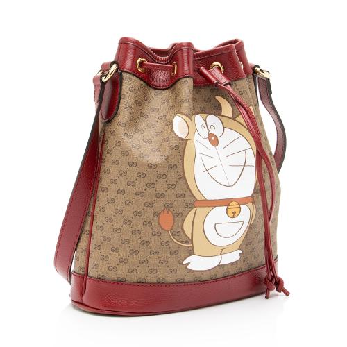 Gucci x Doraemon Micro GG Canvas Mini Bucket Bag