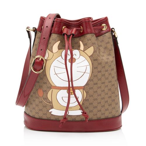 Gucci x Doraemon Micro GG Canvas Mini Bucket Bag