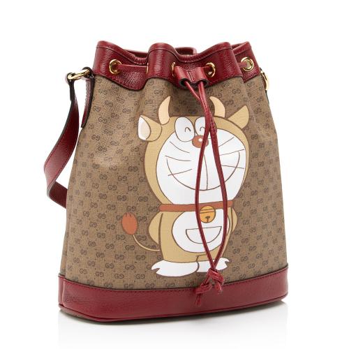 Gucci x Doraemon Micro GG Canvas Mini Bucket Bag