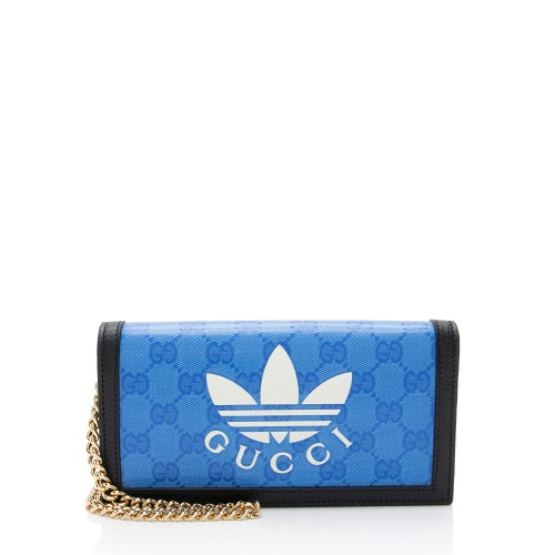 Gucci x Adidas GG Coated Canvas Wallet on Chain