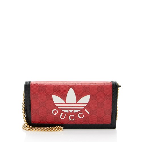 Gucci x Adidas GG Coated Canvas Wallet on Chain