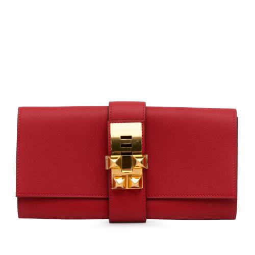 Hermes Medor Leather Clutch Bag