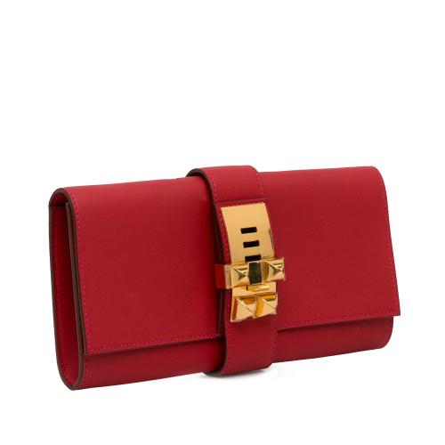 Hermes Medor Leather Clutch Bag