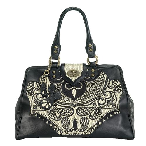 Isabella Fiore Paisley Frame Satchel Handbag