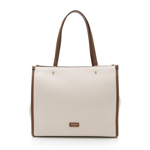 Jimmy Choo Canvas Logo Varenne Medium Tote