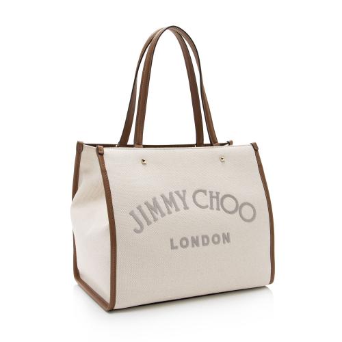 Jimmy Choo Canvas Logo Varenne Medium Tote