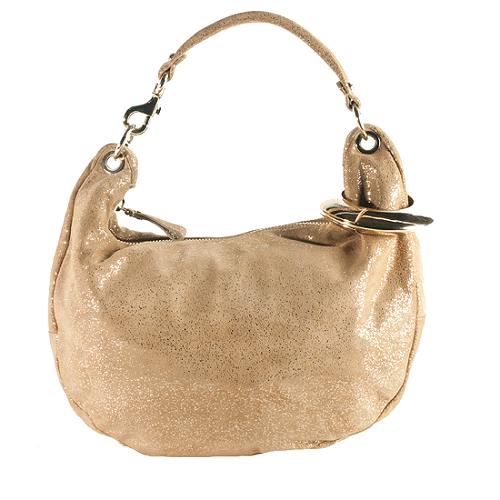 Jimmy Choo Glitter Suede Solar Hobo Bag