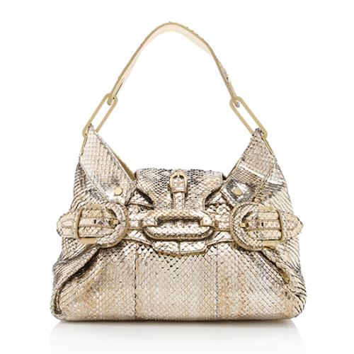 Jimmy Choo Metallic Python Tulita Hobo