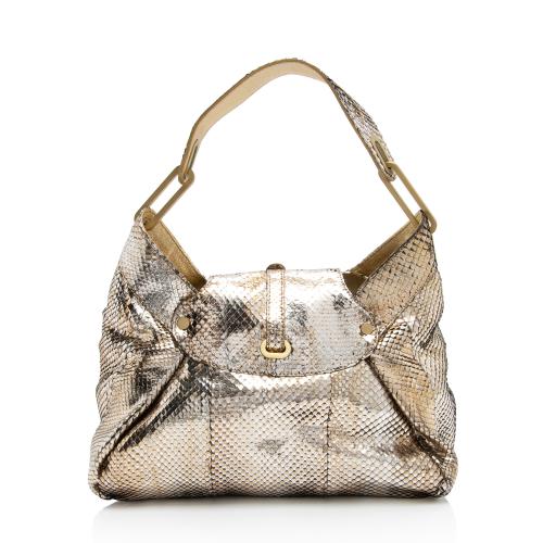 Jimmy Choo Metallic Python Tulita Shoulder Bag