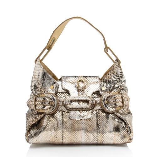 Jimmy Choo Metallic Python Tulita Shoulder Bag