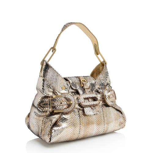 Jimmy Choo Metallic Python Tulita Shoulder Bag