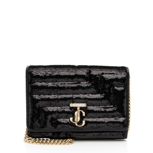 Jimmy Choo Sequin Leather Embellished Avenue Crossbody