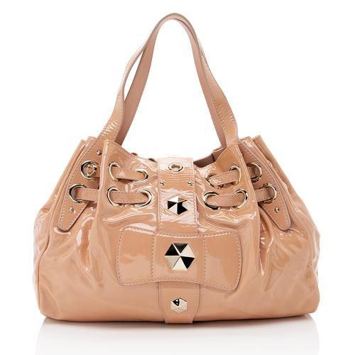 Jimmy Choo Studded Patent Leather Ramona Shoulder Bag