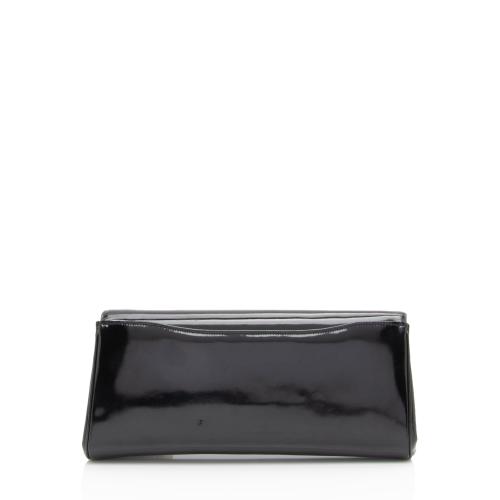 Judith Leiber Patent Leather Crystal Turnlock Clutch