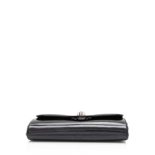 Judith Leiber Patent Leather Crystal Turnlock Clutch