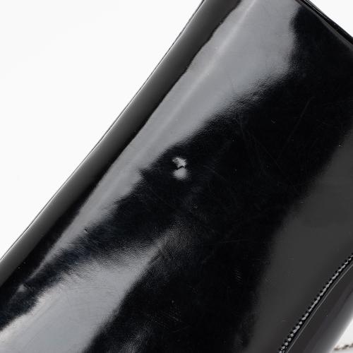 Judith Leiber Patent Leather Crystal Turnlock Clutch