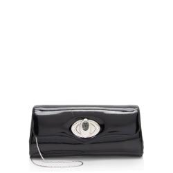 Judith Leiber Patent Leather Crystal Turnlock Clutch