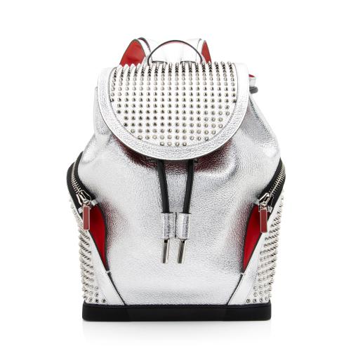 Christian Louboutin Metallic Leather Spiked Explorafunk Backpack