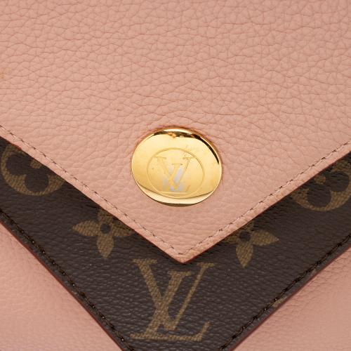 Louis Vuitton Calf Leather Monogram Canvas Double V Satchel