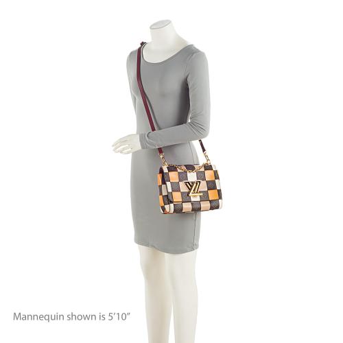 Louis Vuitton Calfskin Check Monogram Twist MM Shoulder Bag