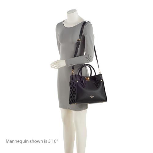 Louis Vuitton Calfskin Tufted Monogram Canvas On My Side MM Tote